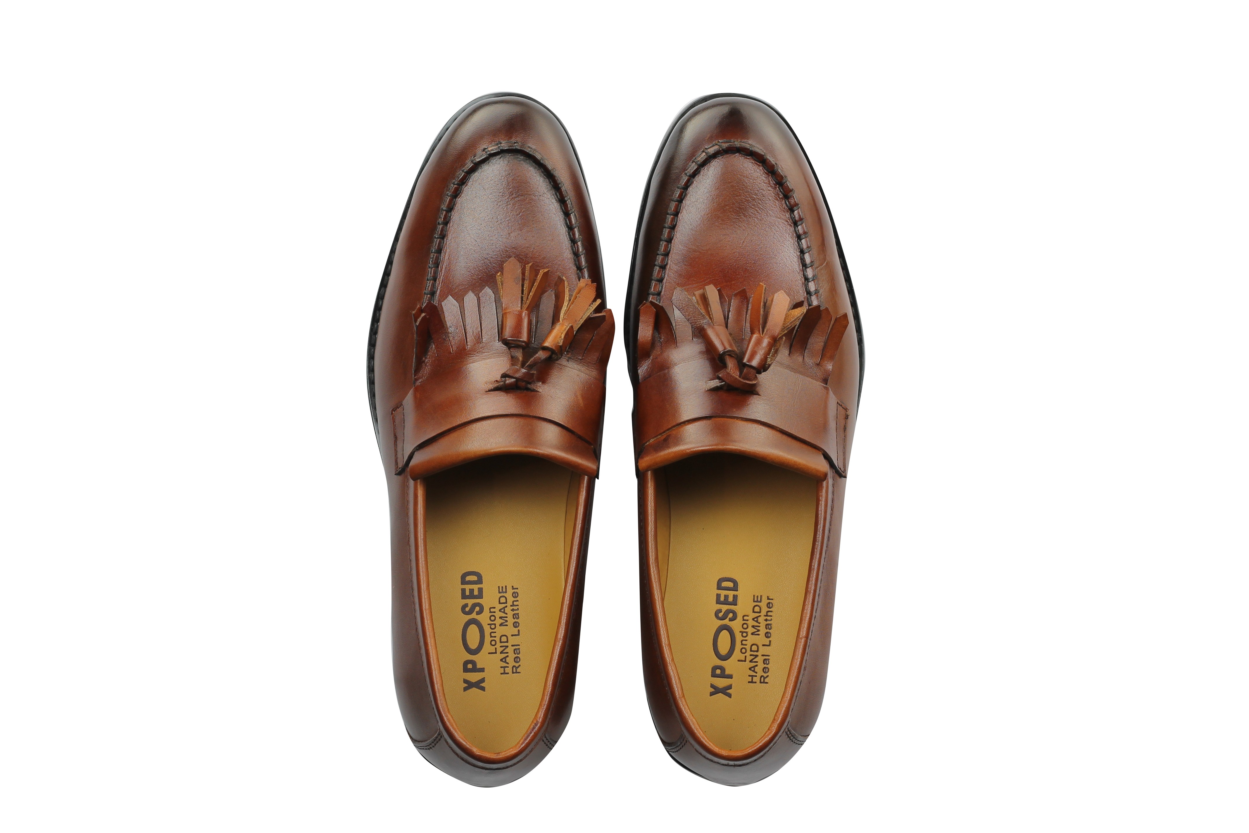 mens slip on loafers brown